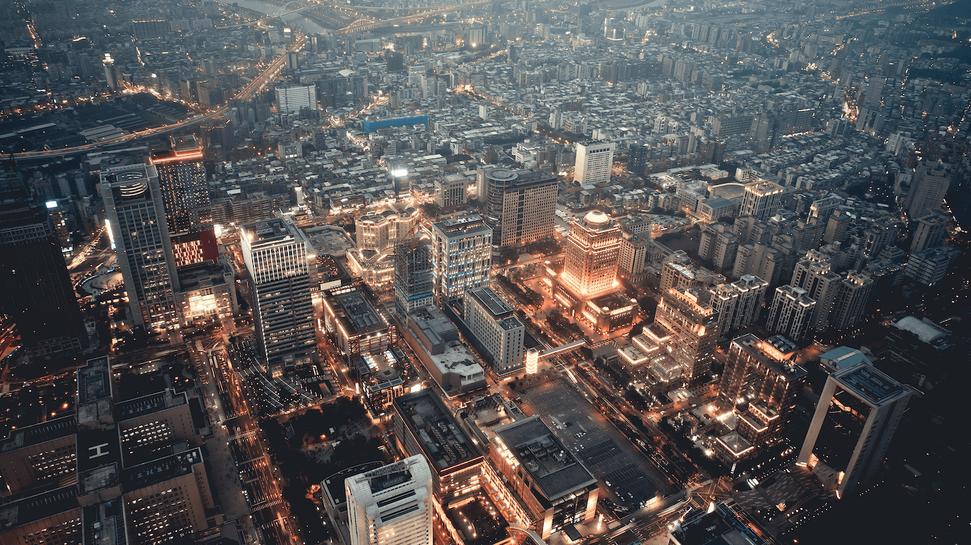 birdseye view of the city 